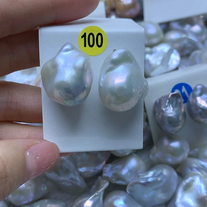 淡水珍珠耳饰银S925镶嵌