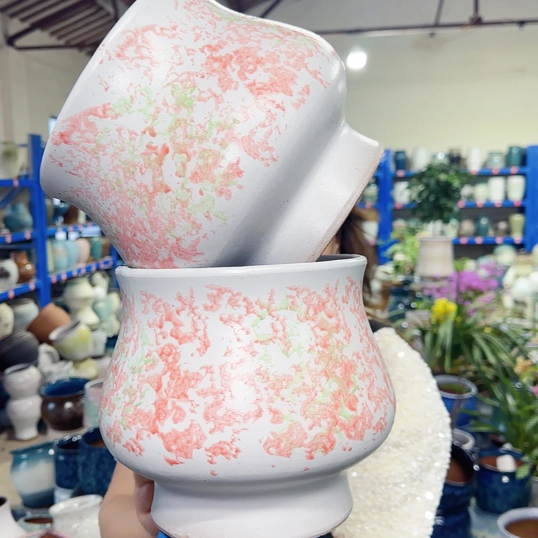 紫砂花盆高20口19