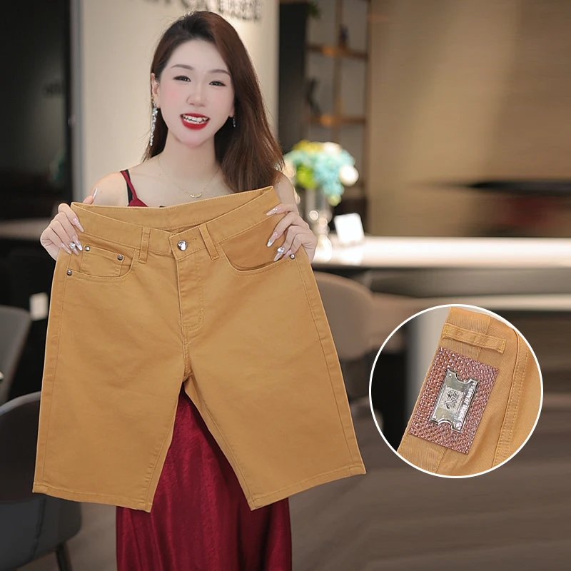 【冰棕色】新款高端牛仔短裤男夏季薄款中裤潮流帅气百搭休闲五分裤