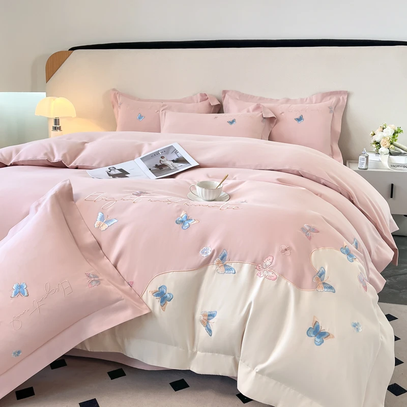 FANYUE/繁悦新款A类轻奢全棉床上四件套纯棉裸睡床单被套四季通用