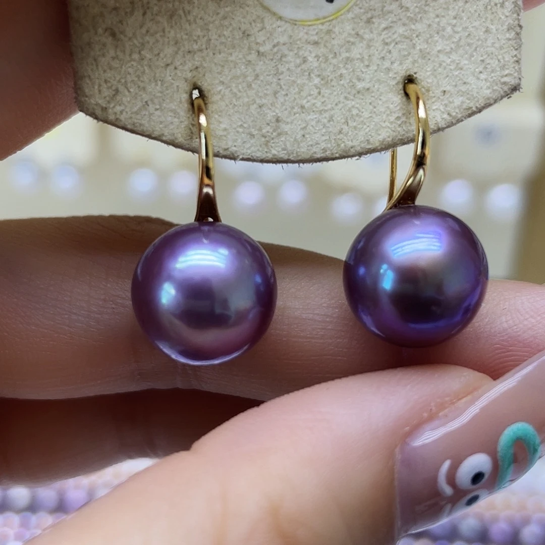 银S925镶嵌淡水珍珠耳饰