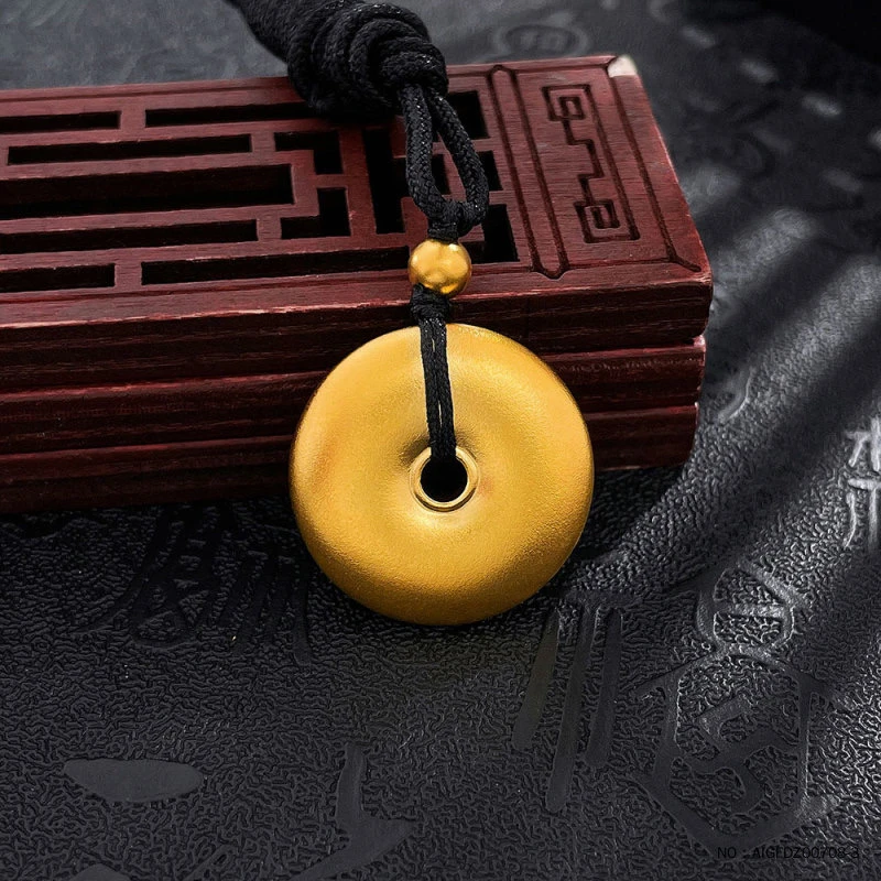 足金古法平安扣吊坠