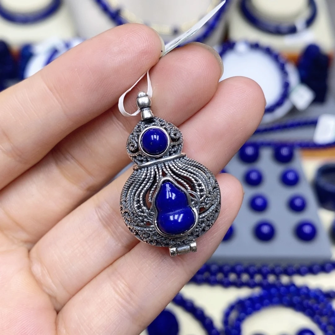 银S925镶嵌青金石颈饰