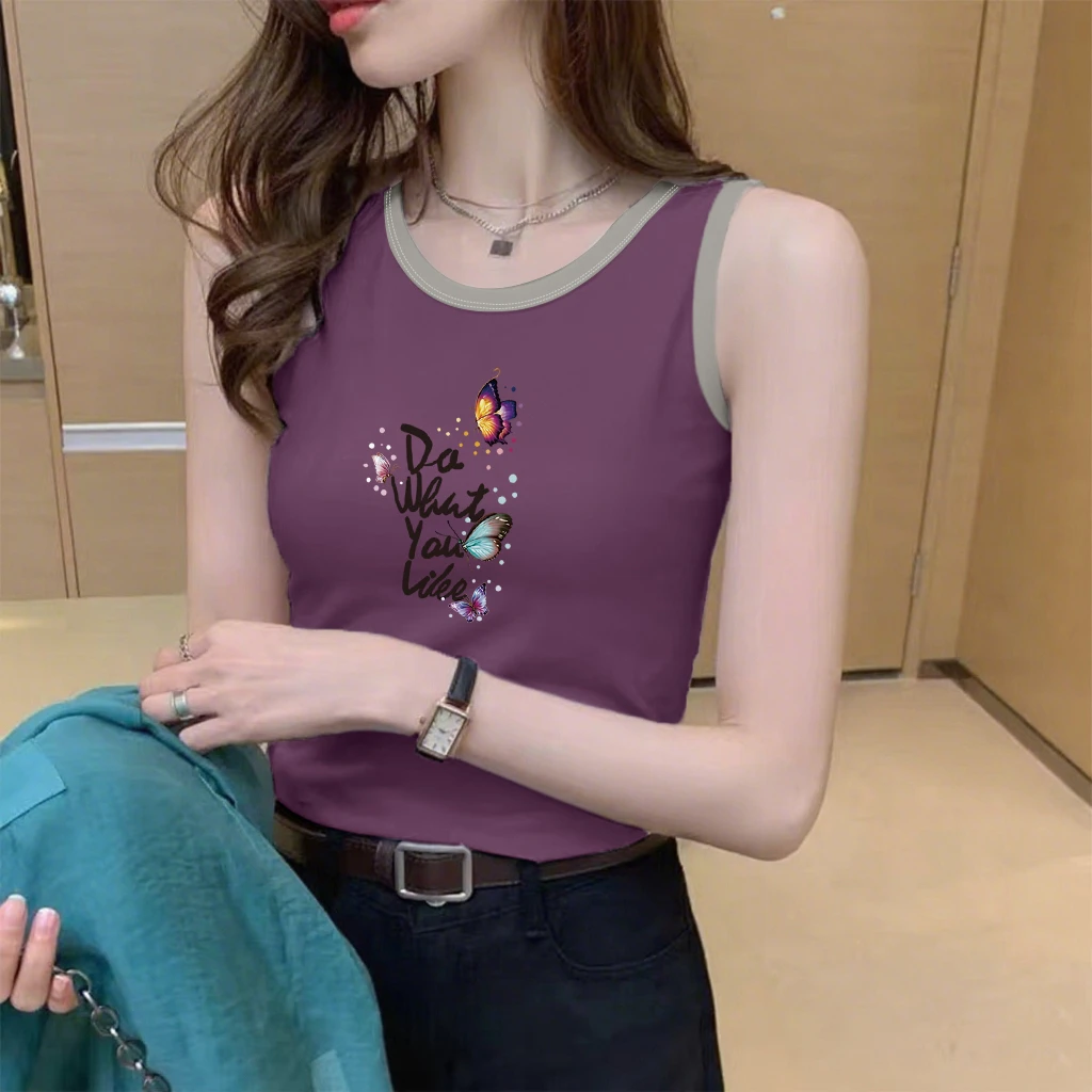 纯棉吊带背心女夏季内搭外穿修身显瘦时尚白色无袖打底衫无袖上衣