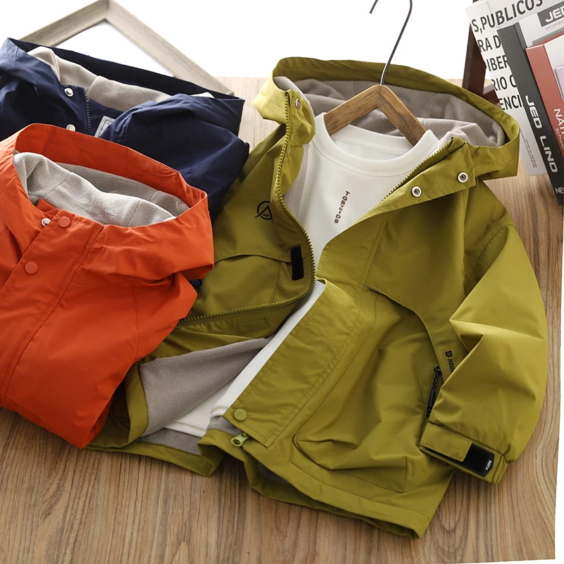 男童加绒外套秋冬童装2025新款儿童户外防风保暖上衣宽松潮酷衣服