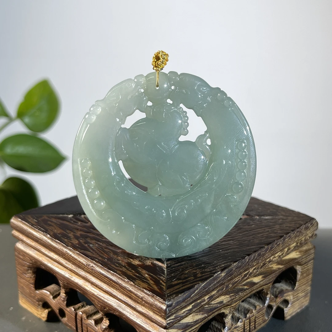 JTA05-109 天然缅甸A货翡翠 马到功成