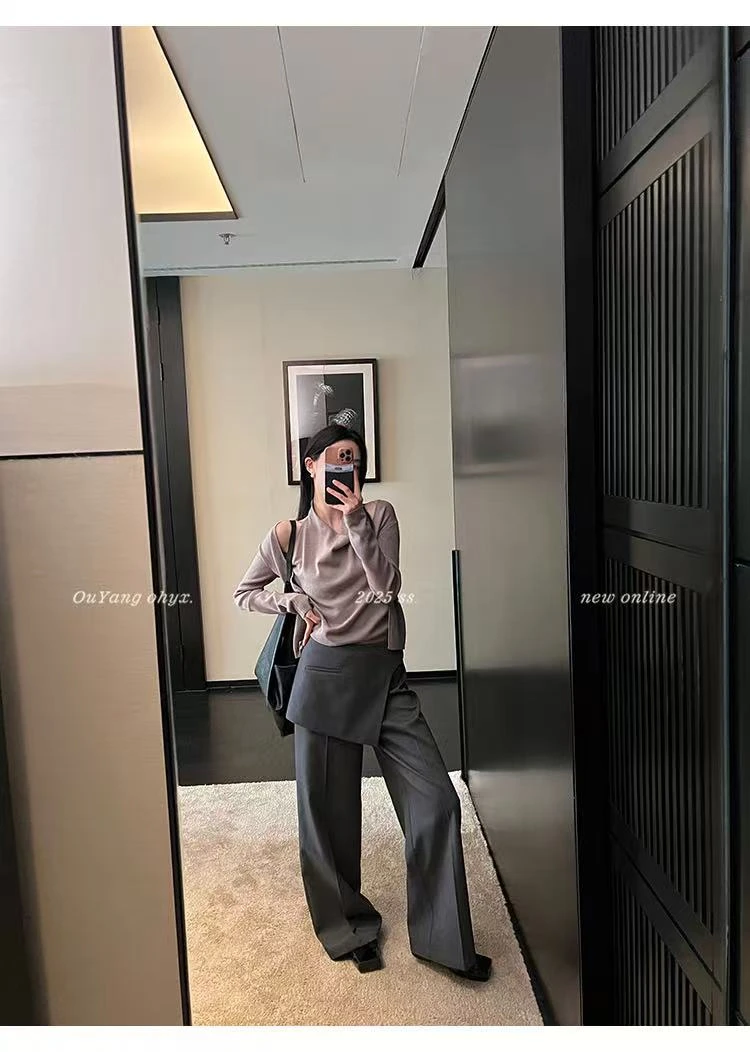 A7-3五色“腰带腰封“纯色休闲裤（8101）