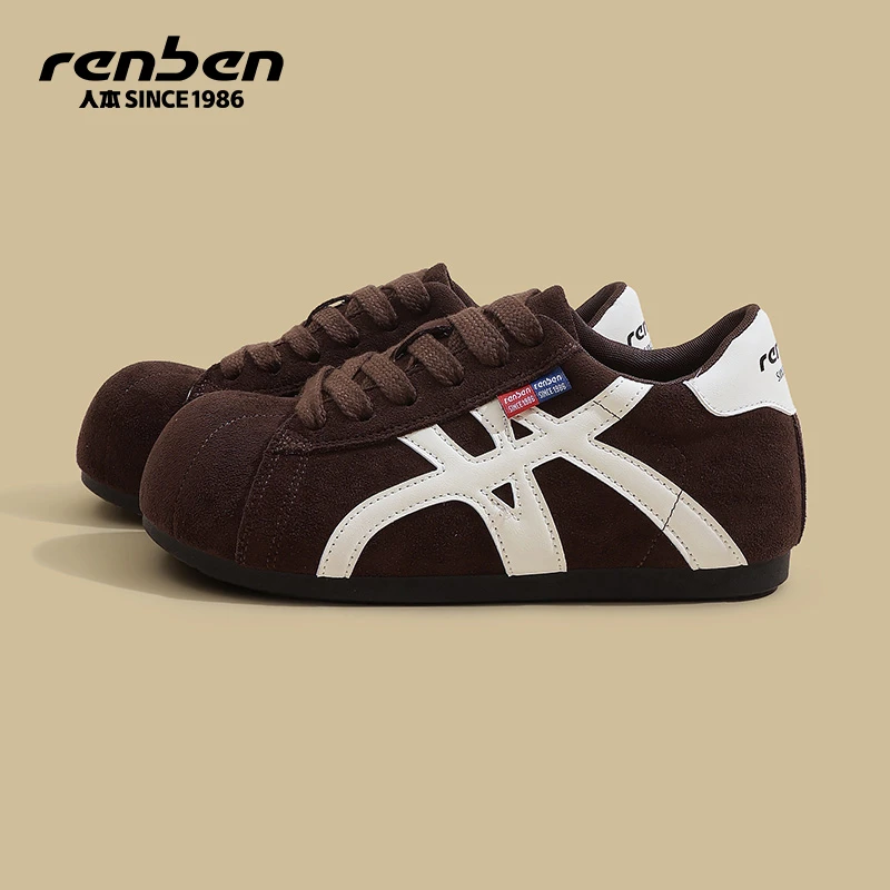 人本体育旗舰店2025秋小众德训鞋内增高时尚运动鞋平底休闲鞋潮鞋