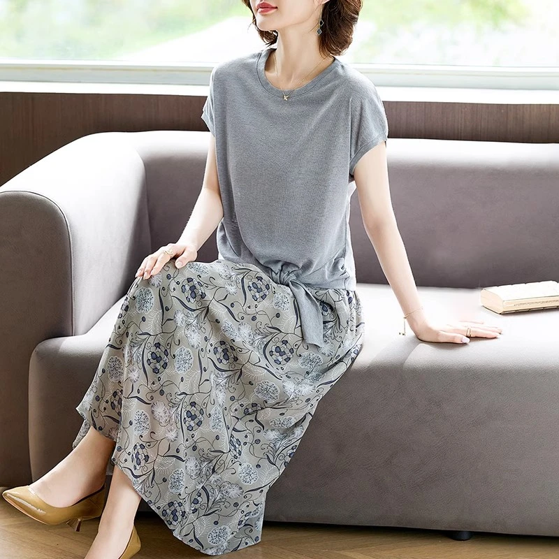 中年妈妈夏装连衣裙时尚套裙贵夫人中老年女装裙子两件套