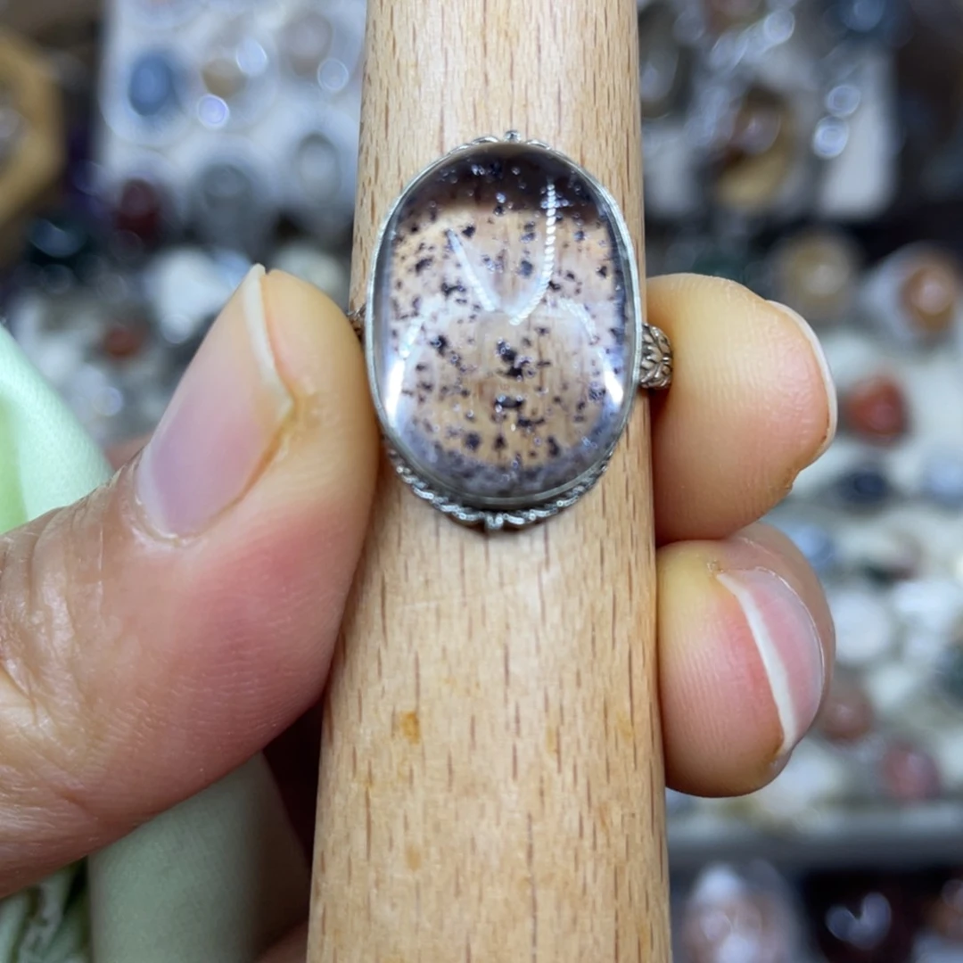 【闪购商品】银S925镶嵌珠宝半成品水晶戒指