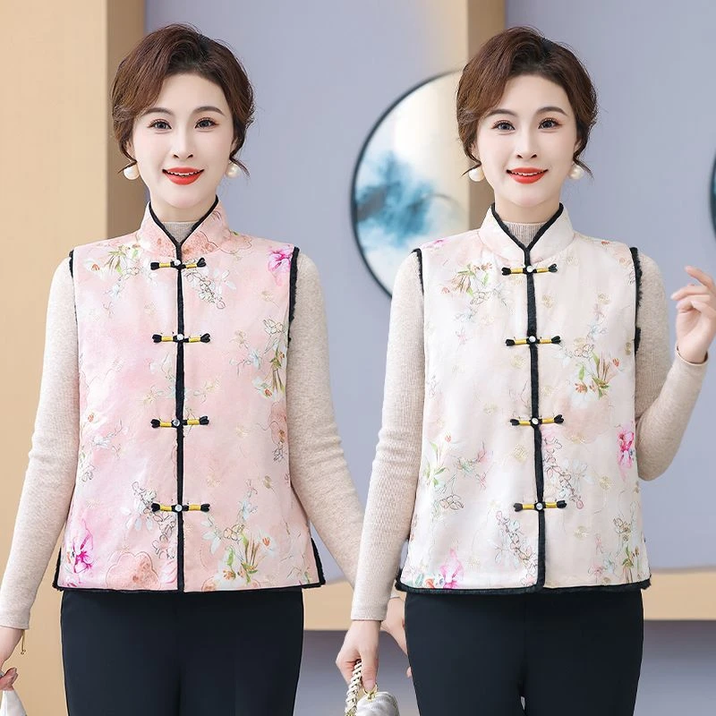 新中式皮毛一体马甲女2025冬新款国风加厚气质北欧貂绒背心两面穿