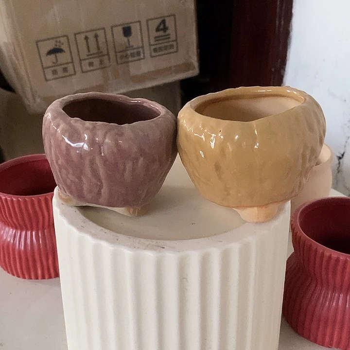 摆件多肉植物盆瑕疵有孔