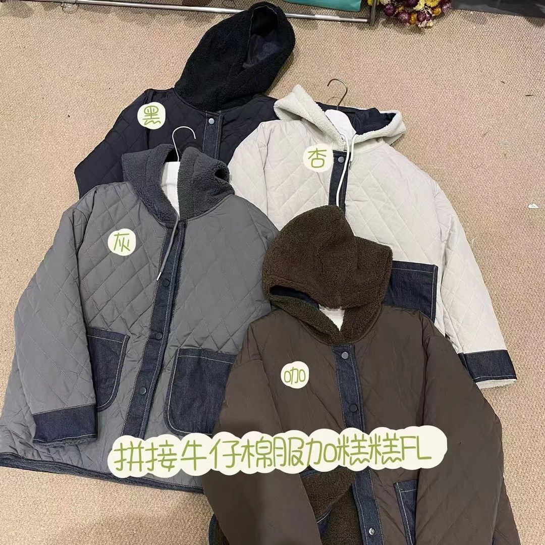 33推荐 XS#89032 日系糕糕棉服拼接牛仔外套 FL12-24
