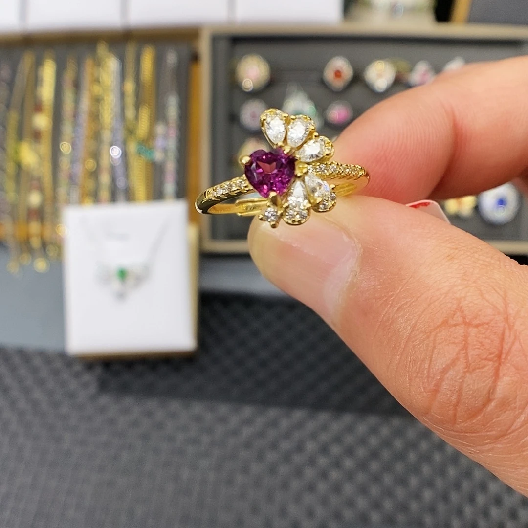 银S925镶嵌戒指石榴石