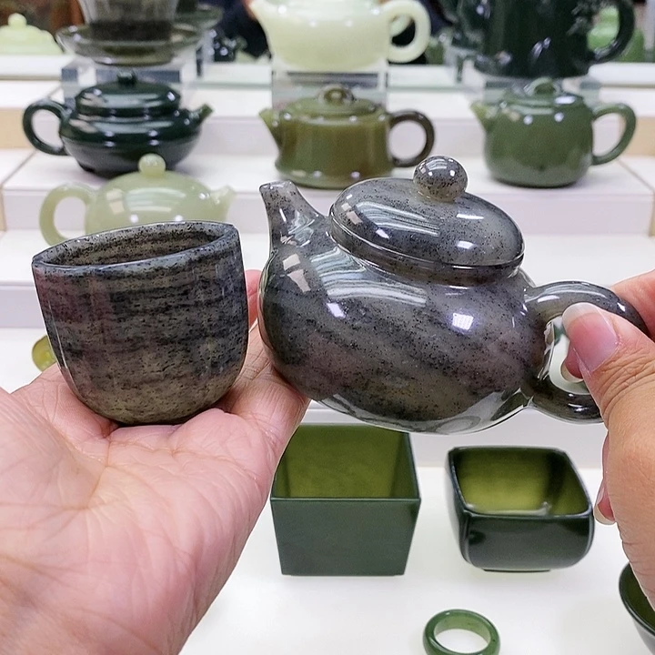 未镶嵌和田玉挂件去*雨茶壶