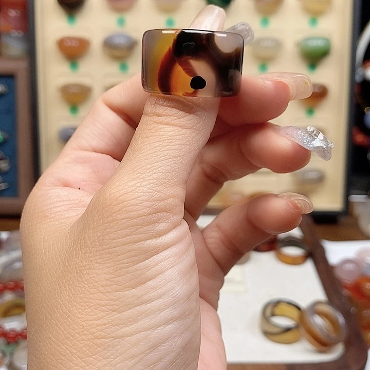 合金戒指玛瑙/玉髓丽*