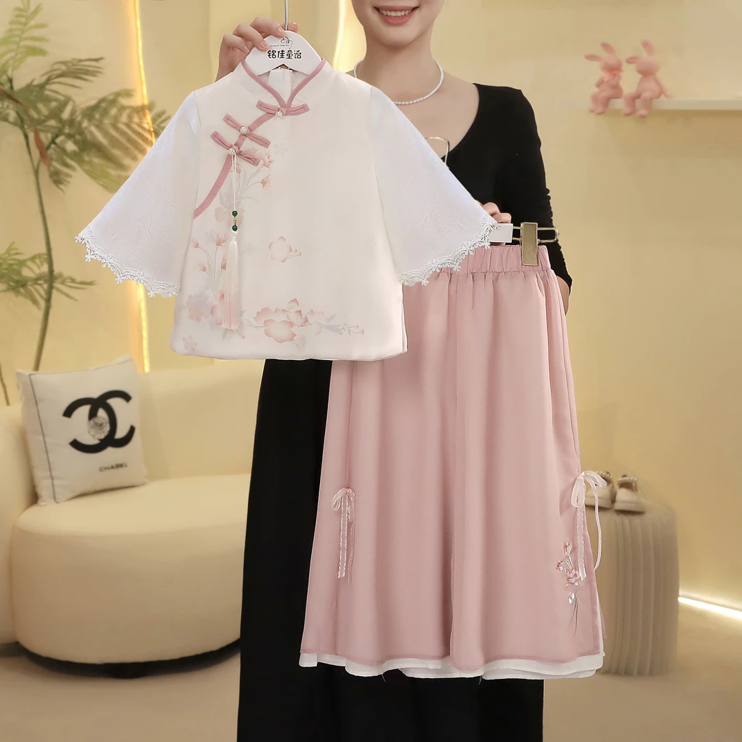 女童套装夏2025夏季新款国风套装清新淡雅汉元素两件套5230002480