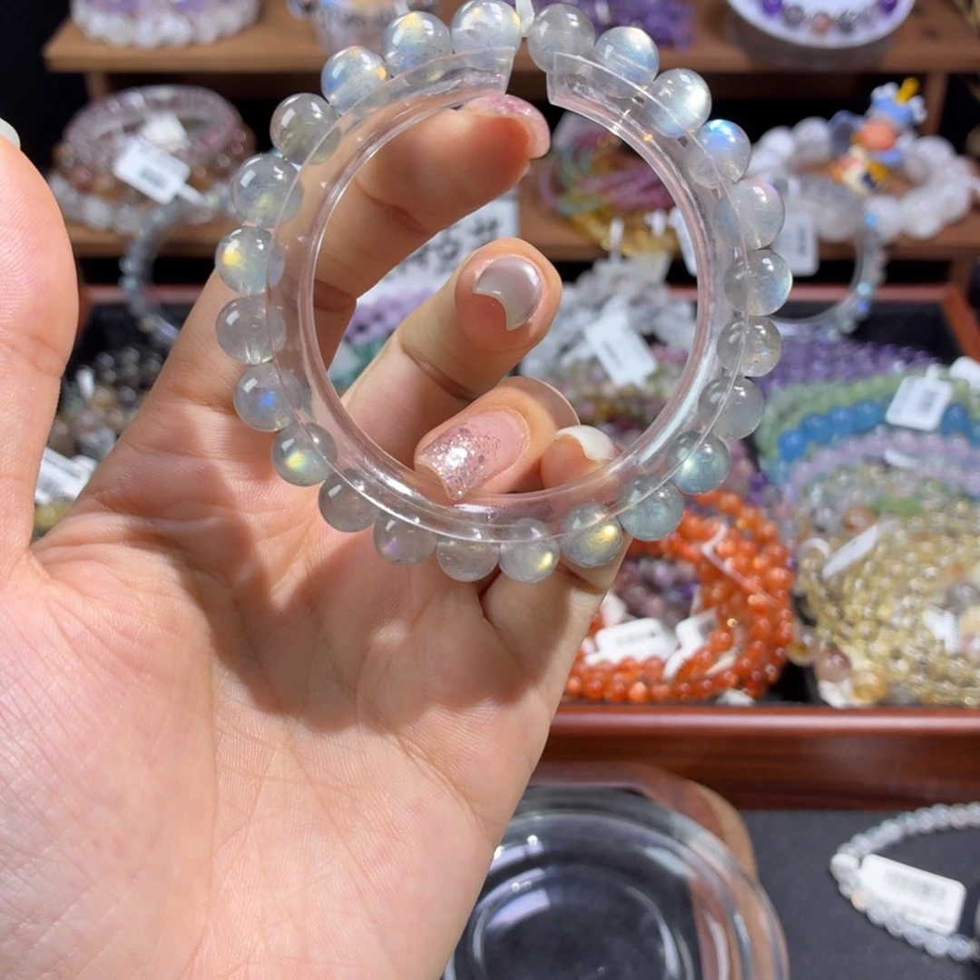 水晶手串未镶嵌灰月光8+