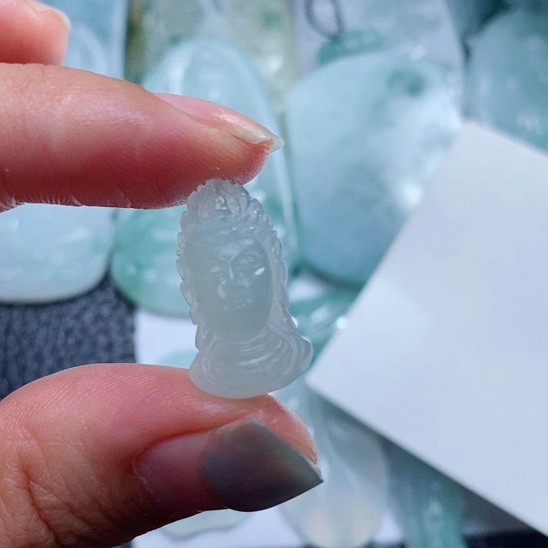 定制翡翠未镶嵌毛货付款后确认抛光