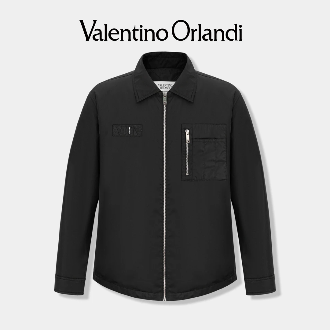 Valentino orlandi男士秋冬B版时尚休闲净版简约轻薄棉服夹克外套