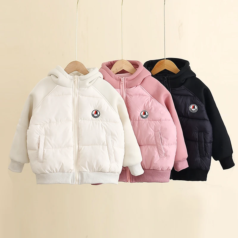 校服神奇潮童2025新款儿童棉服男女童连帽韩版外套冬款M