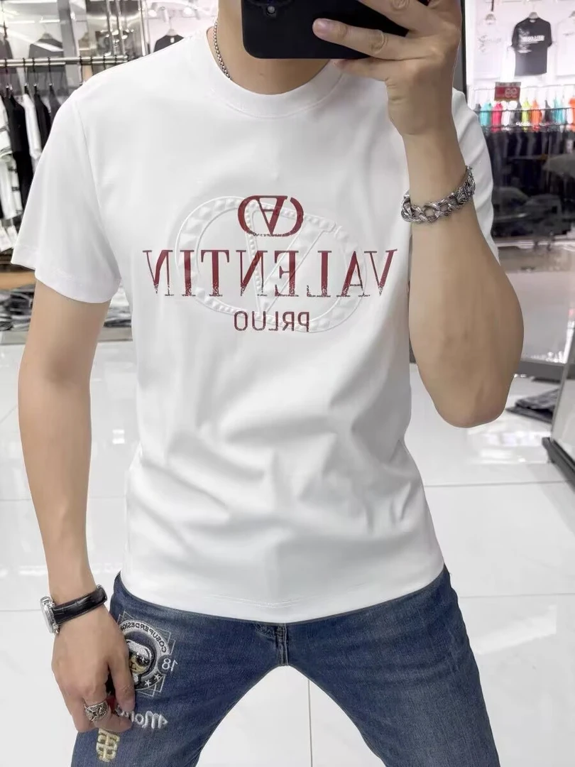 2025新款美式潮牌字母印花短袖T恤男款夏季ins潮牌宽松休闲上衣潮