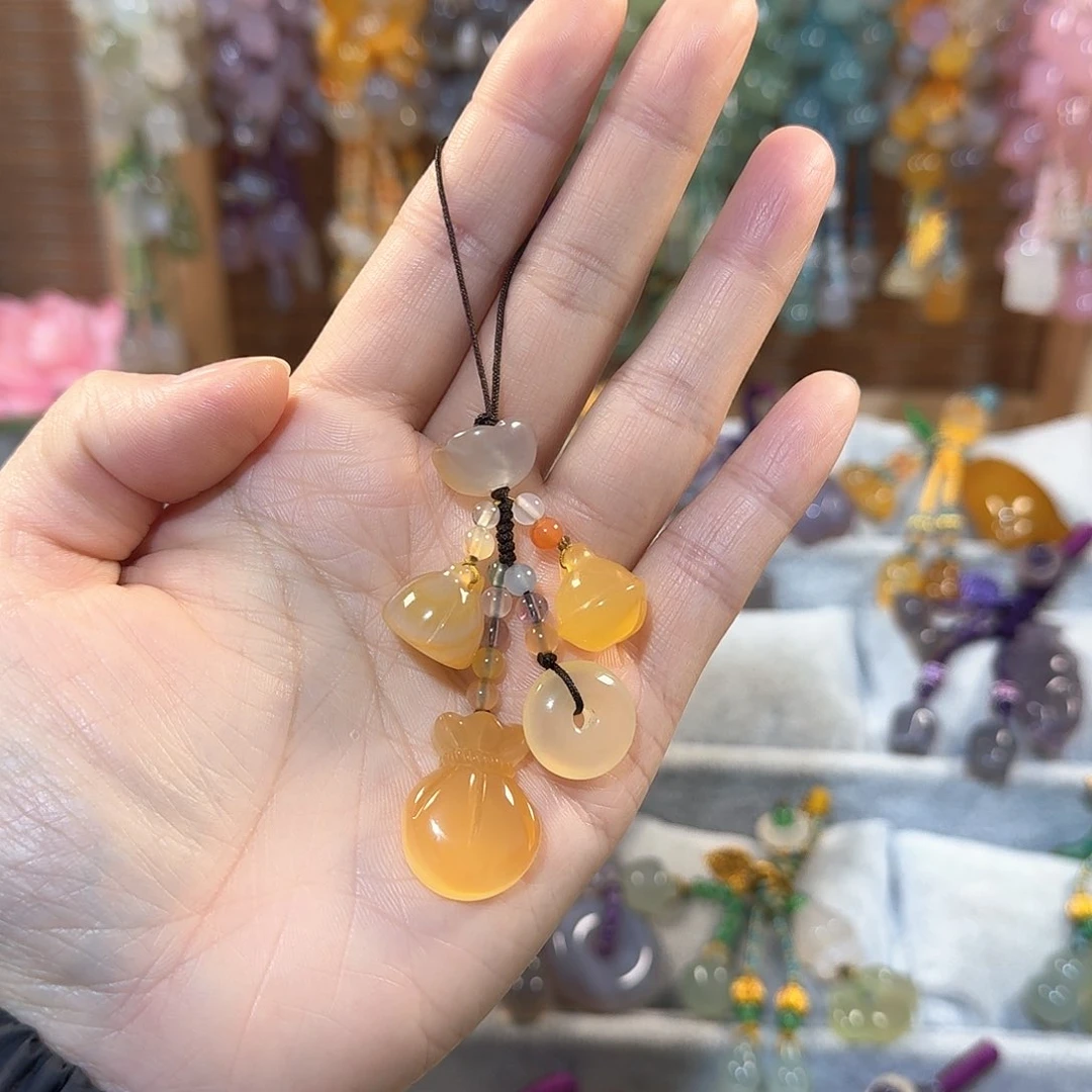 玛瑙/玉髓手机挂件未镶嵌