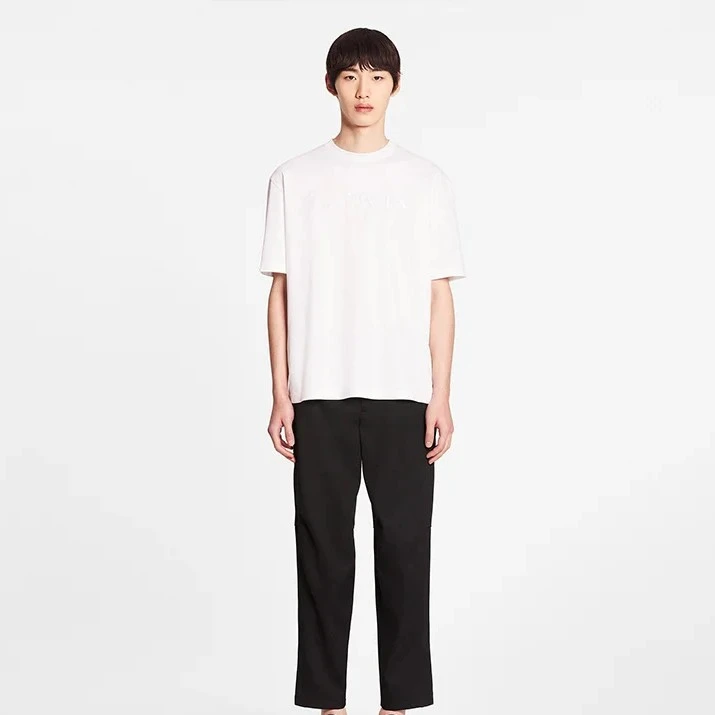未使用 maje 【Lanvin】浪凡新款圆领logo刺绣短袖T恤/XL码/Y2265
