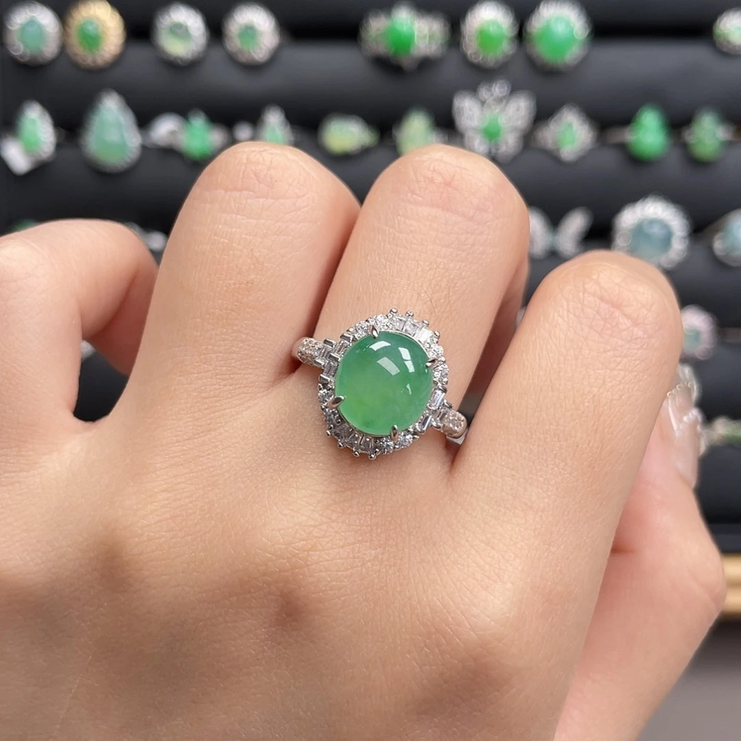 翡翠银S925镶嵌戒指