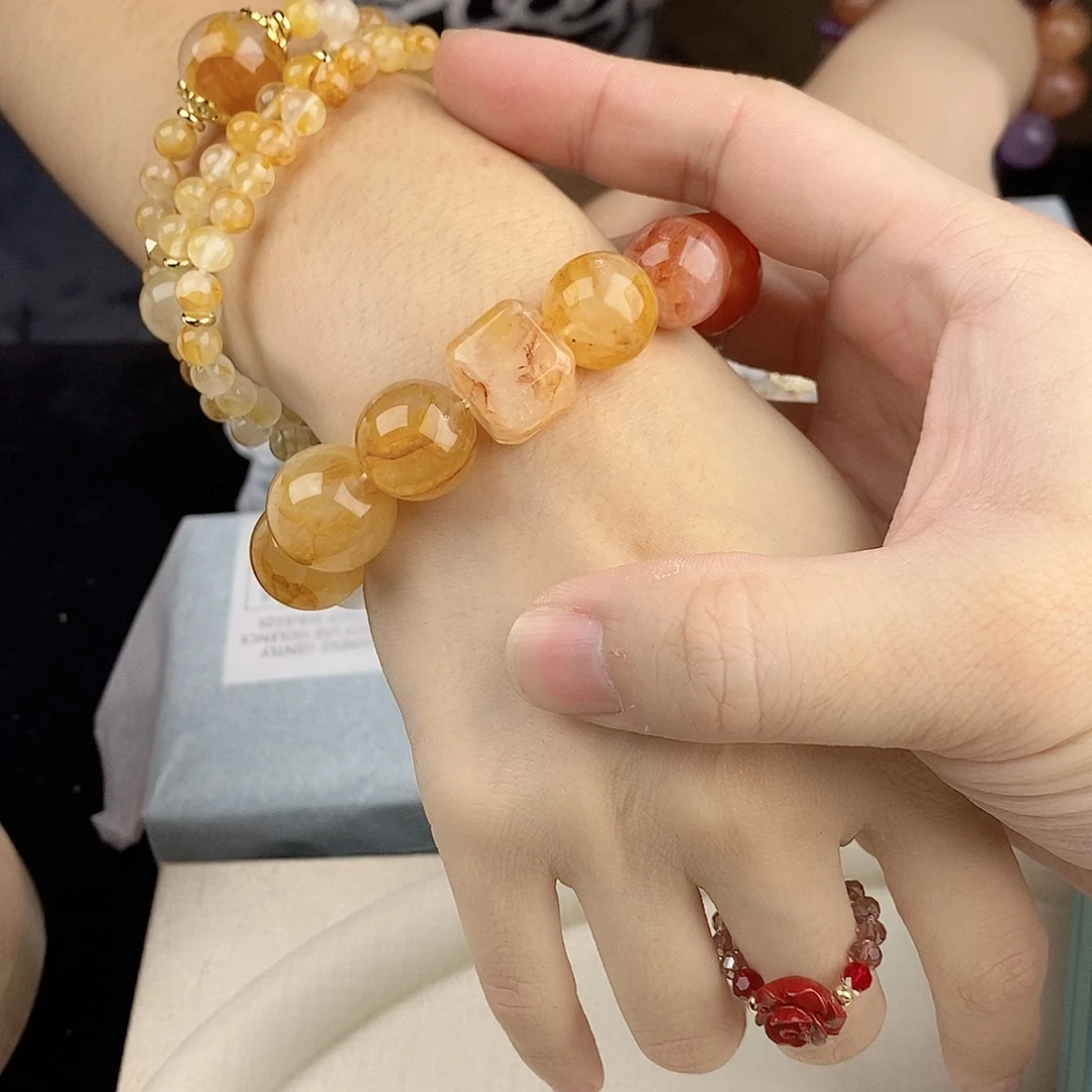 手链水晶银S925镀金镶嵌