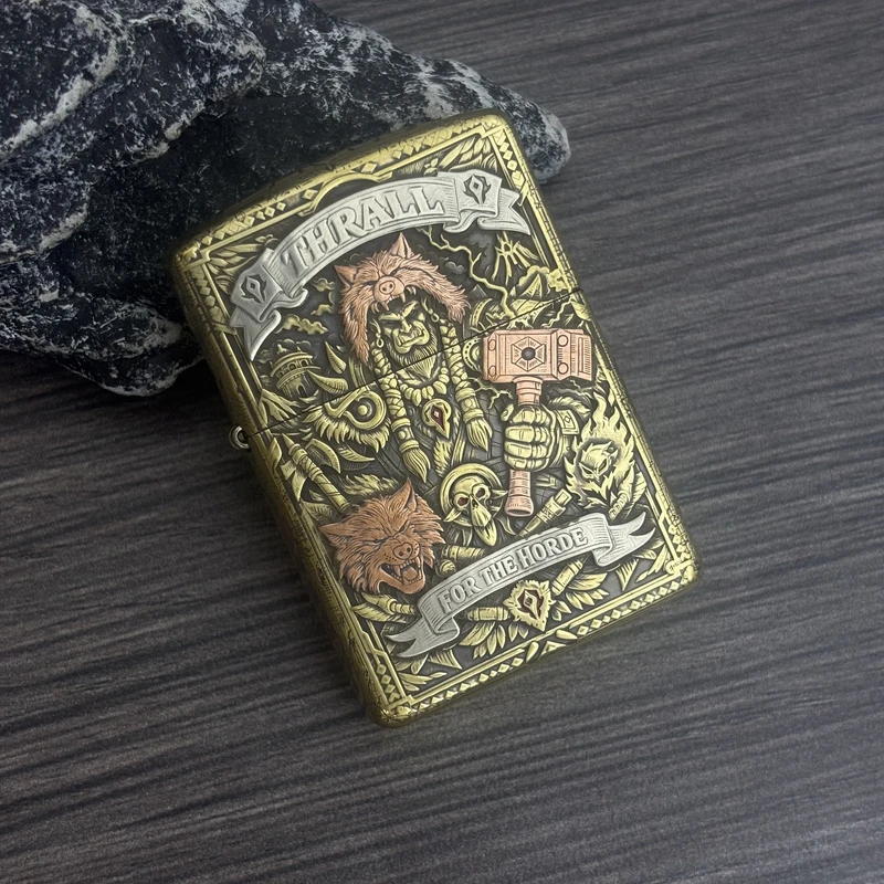 ZIPPO 打火机正品 168镶嵌盔甲部落双雄 2561