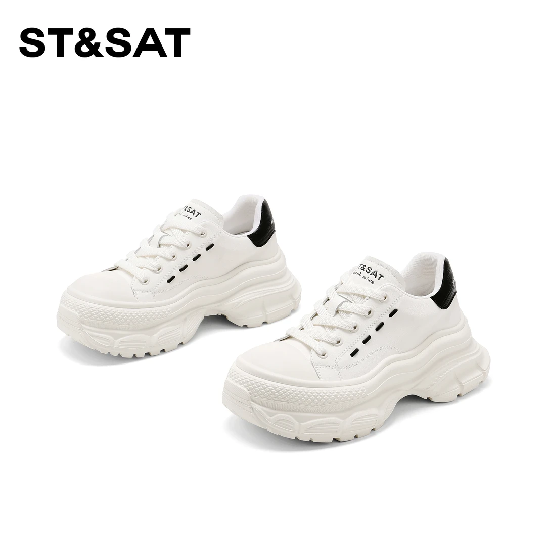 St&Sat/星期六百搭学院风增高休闲鞋2025春季新款欧若精灵风板鞋