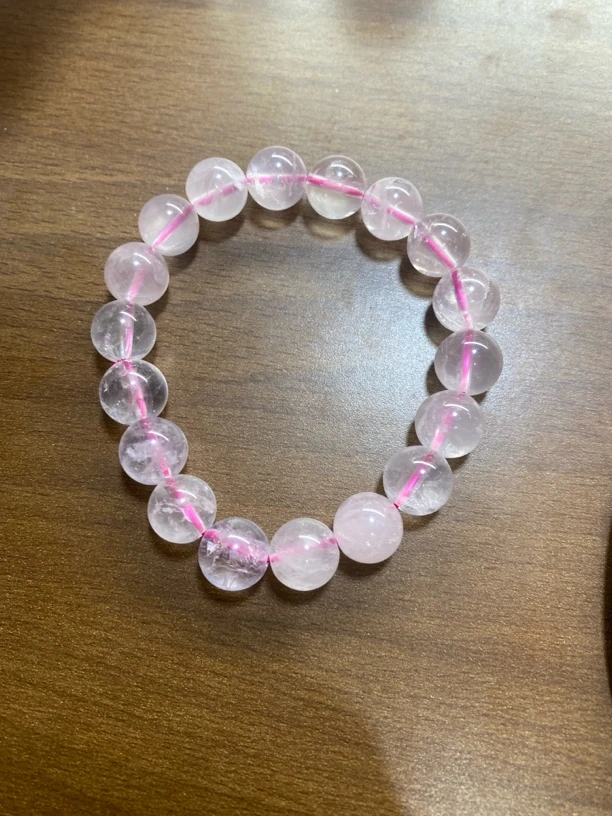 天然粉水晶手链卡5A096