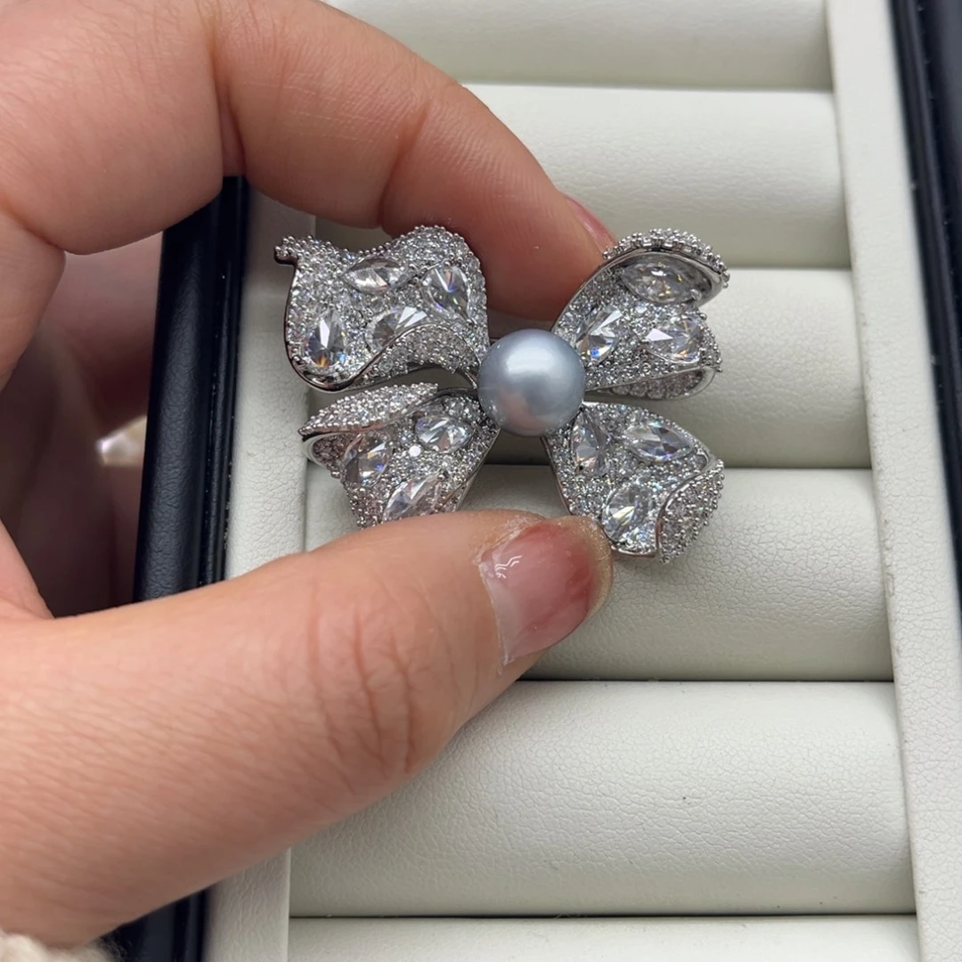 胸针合金海水珍珠