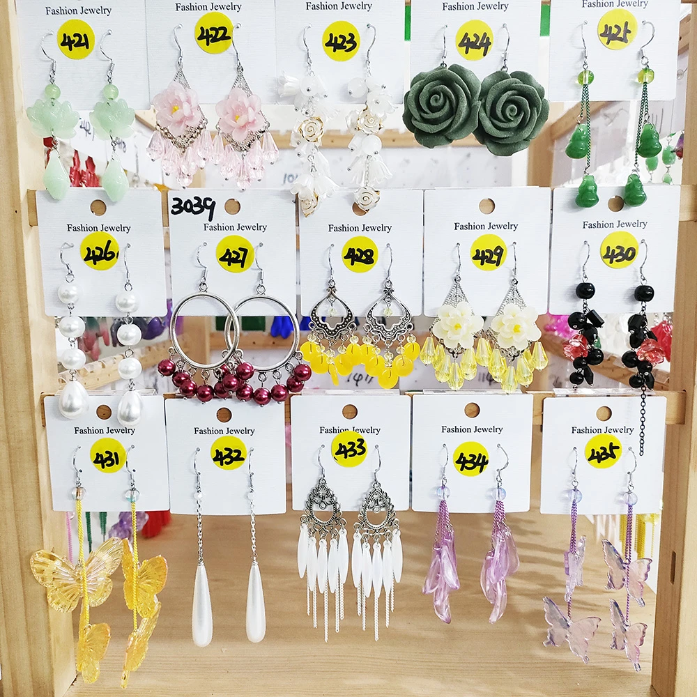 铜合金玻璃耳饰 (421-480)-011民族风纯手工流苏耳环合集