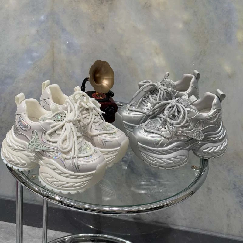 【满天星河】2025早春轻奢ins10CM增高厚底老爹鞋8008