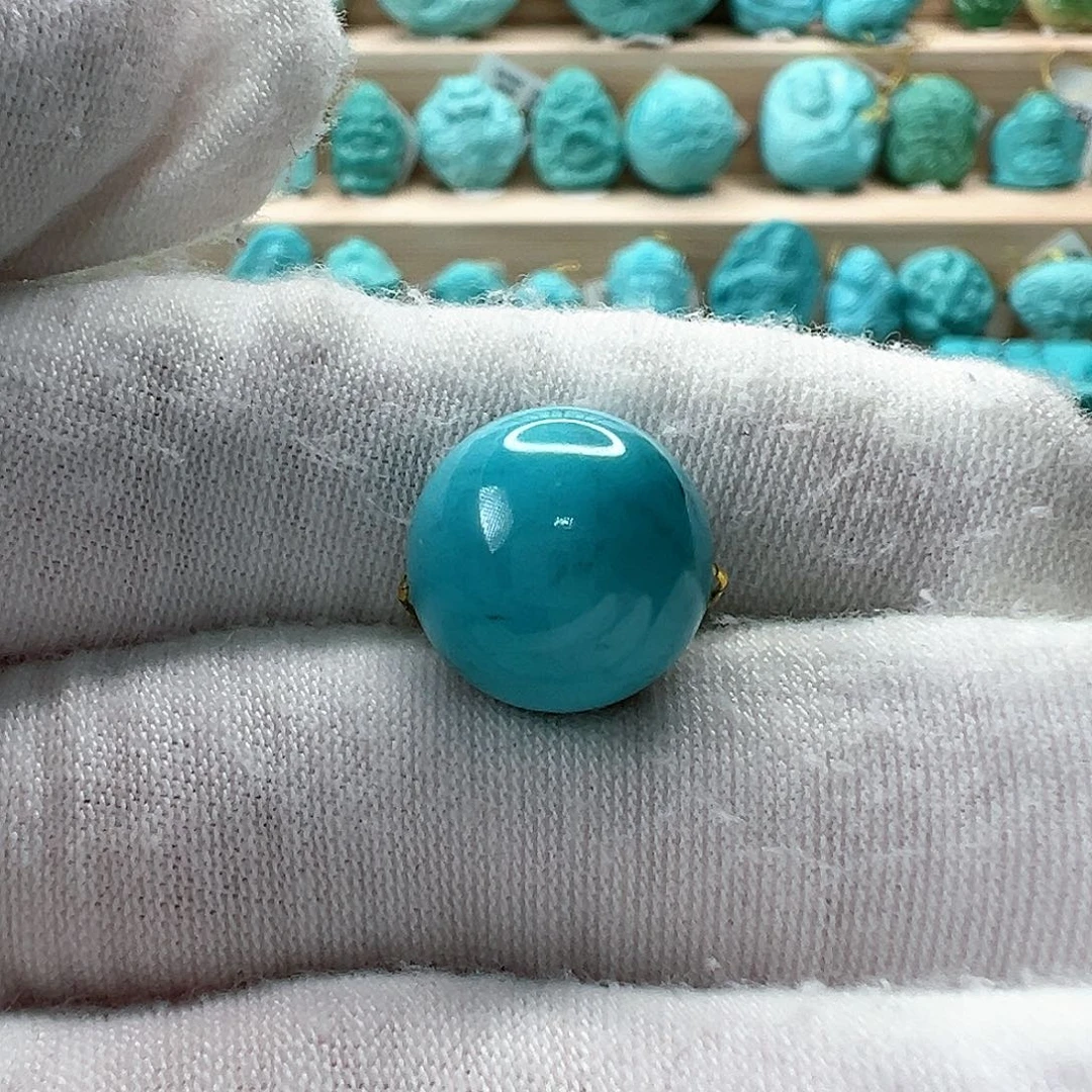 未镶嵌绿松石圆珠12.7mm