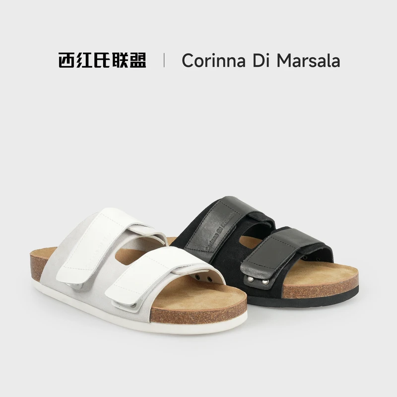 【小马＆大壮】【西红氏联盟】牛皮魔术贴双子带凉拖鞋X24166839-10