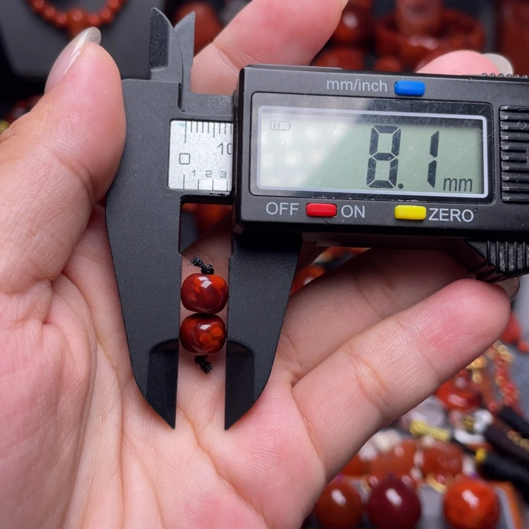 【闪购商品】南红玛瑙老型对珠8➕未镶嵌涛*