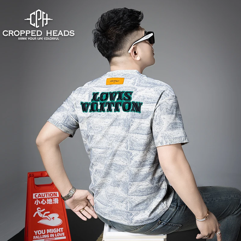 高端夏季潮牌男士短袖T恤2025新款潮流美式字母半袖男上衣体恤