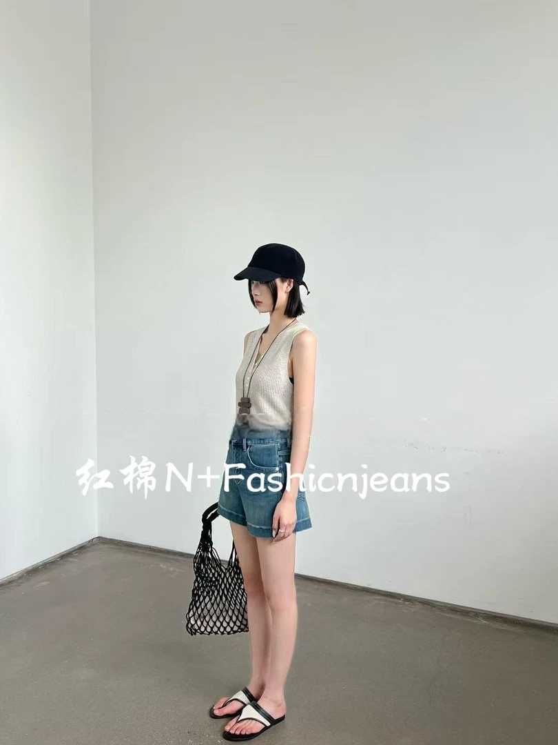 【N+定制】67638  高端四面弹  牛仔短裤 夏季高腰百搭