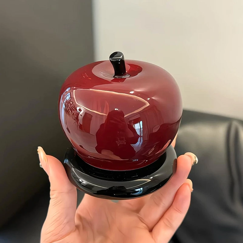 苹果牙签盒家用牙线盒高级感高颜值收纳罐创意陶瓷摆件2025新款