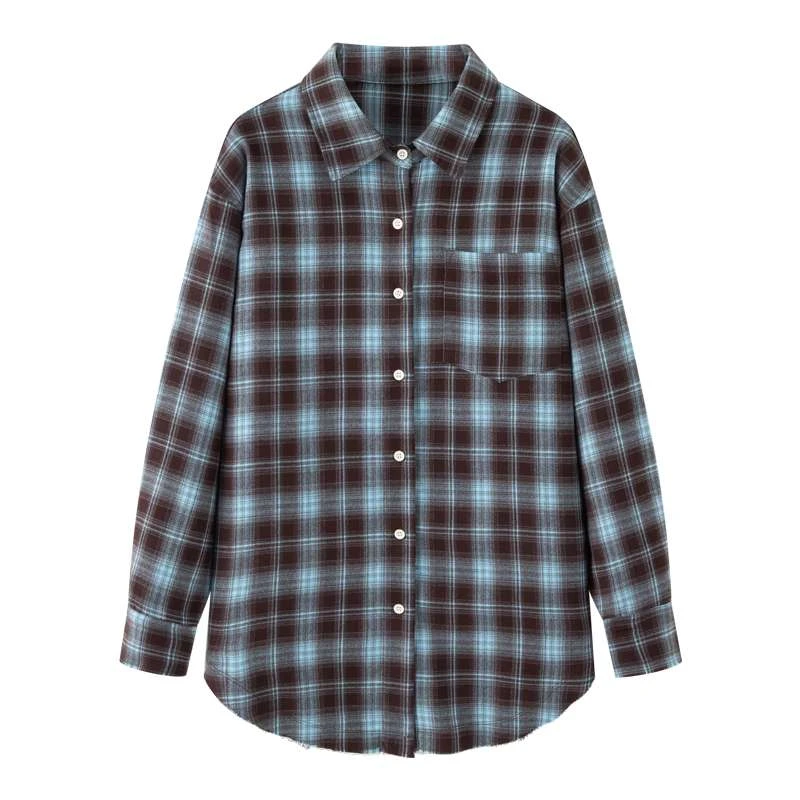 MM0421麦系列2025新品蓝色格子衬衫