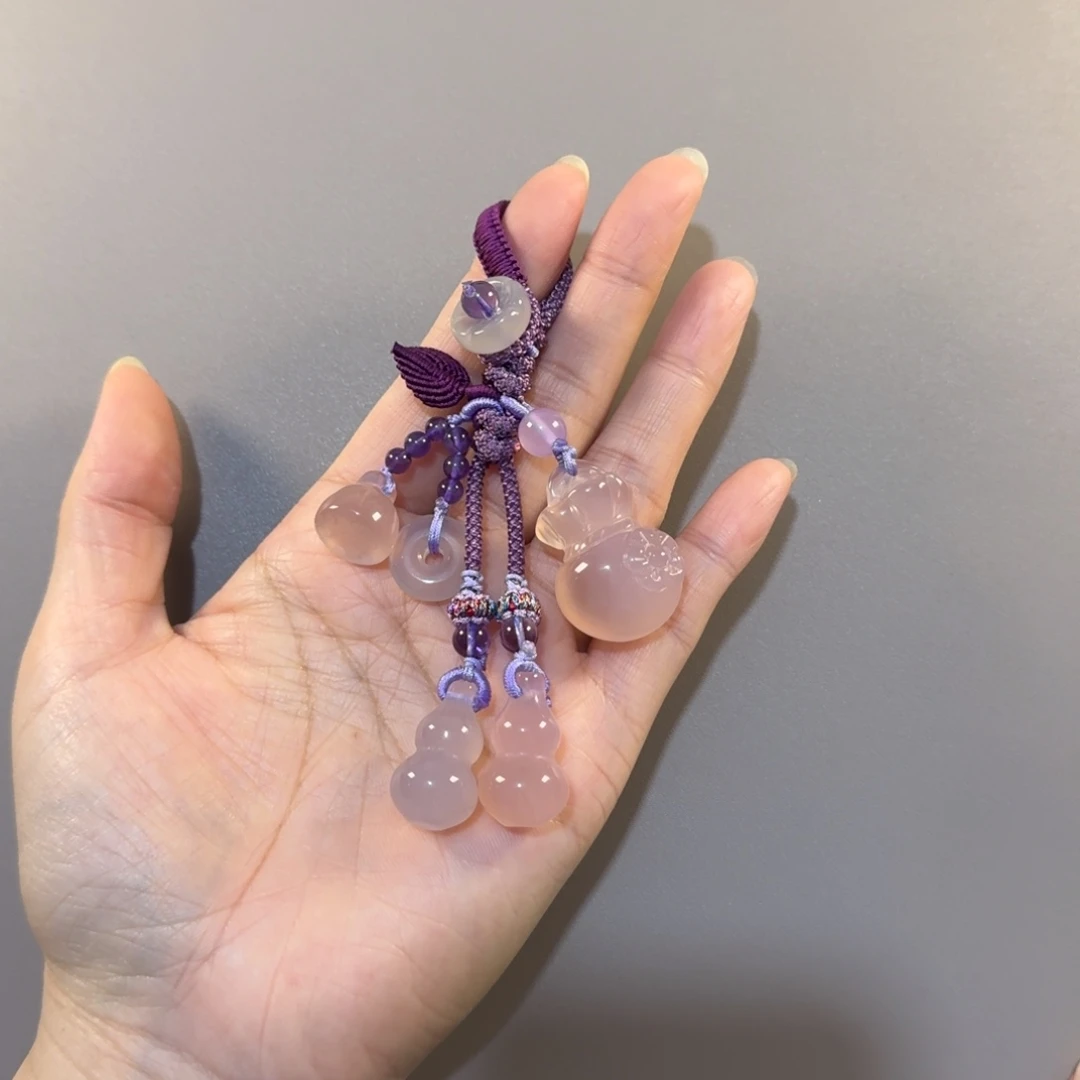 玛瑙/玉髓未镶嵌钥匙挂件