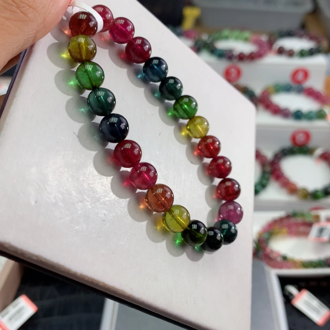 碧玺未镶嵌手链     8mm。