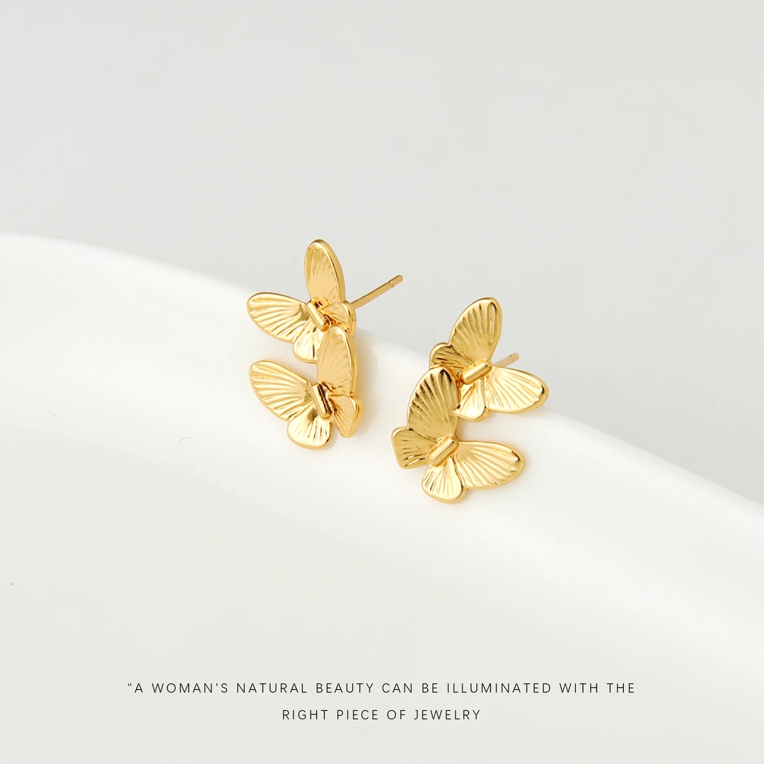 铜合金耳饰 【福蝶】气质时尚耳钉A707