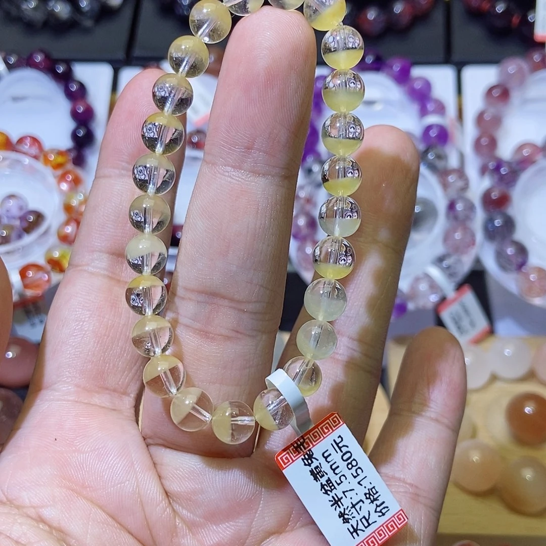 未镶嵌手链水晶黄兔毛