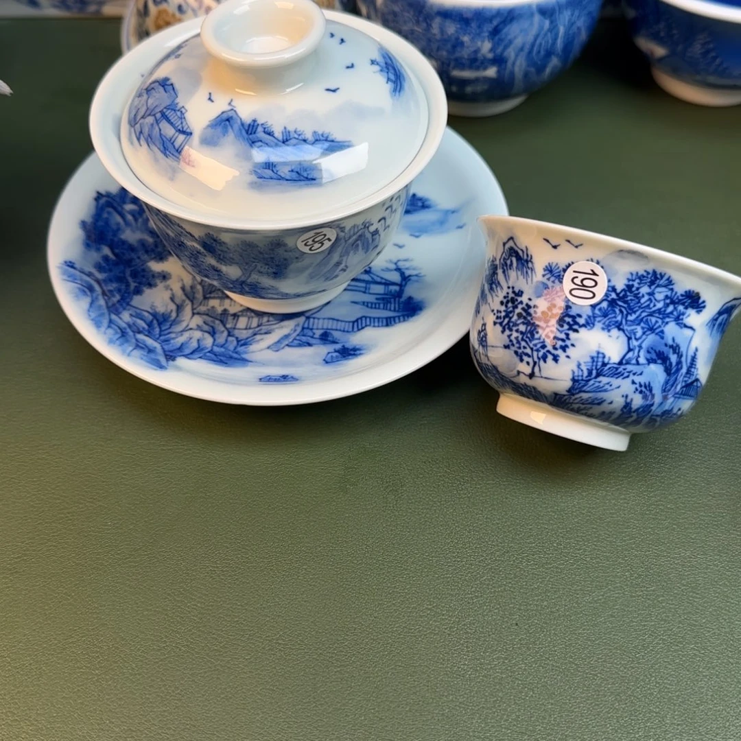 彦祖纯手工手绘茶具三件套