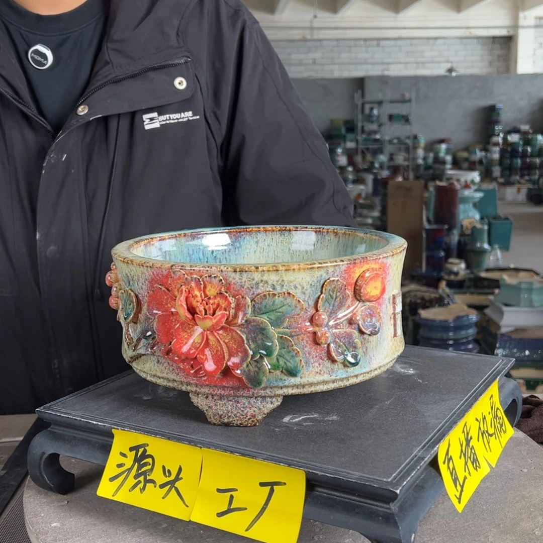 陶。一风堂石湾花盆 水仙盆