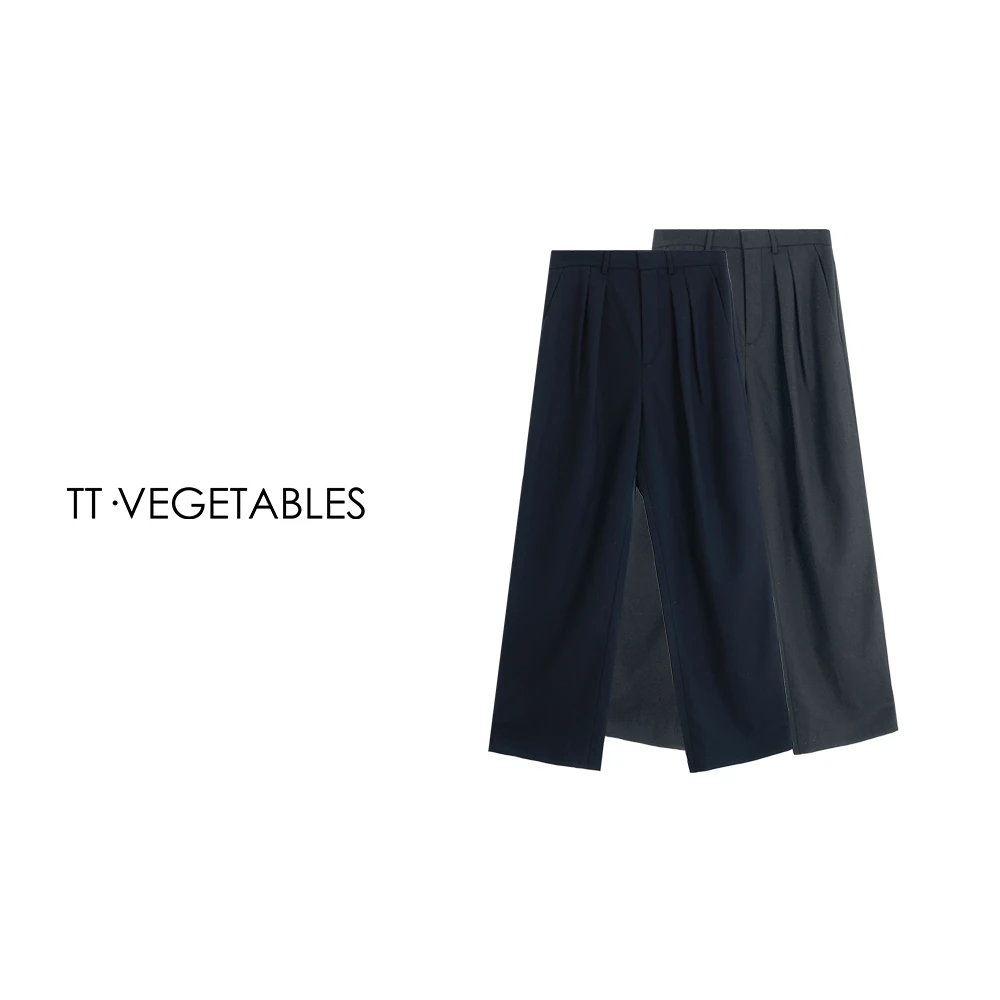 噢芬/小个子【层林】精纺羊毛垂坠感西装裤秋季新休闲阔腿裤521894